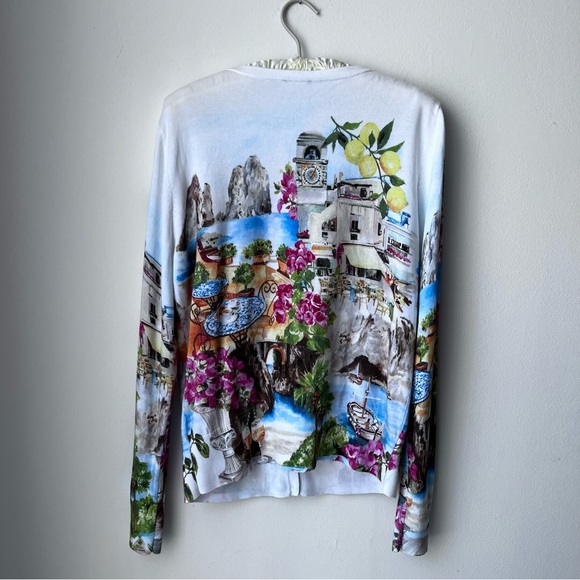 Talbots Coastal Print Charming Cardigan Lightweight Size L - Picture 10 of 13